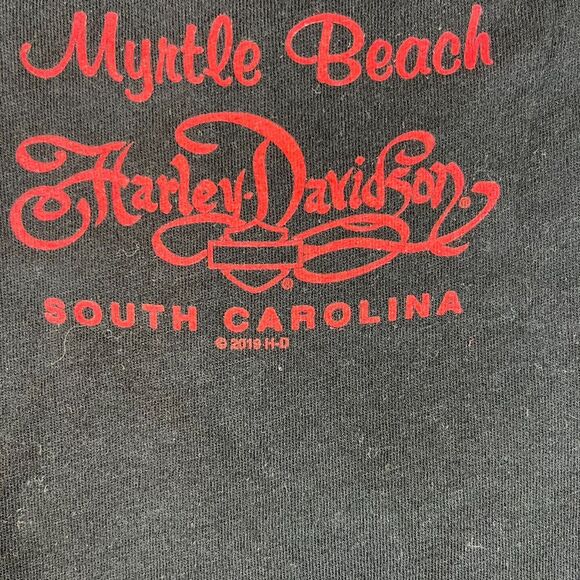 Harley Davidson 2019 Myrtle Beach T-Shirt Embroidered Black Skull S NWT - Picture 11 of 12